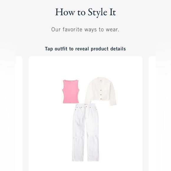 Abercrombie & Fitch A&F White Distressed Cotton Jeans Size 28/6R - Picture 5 of 8